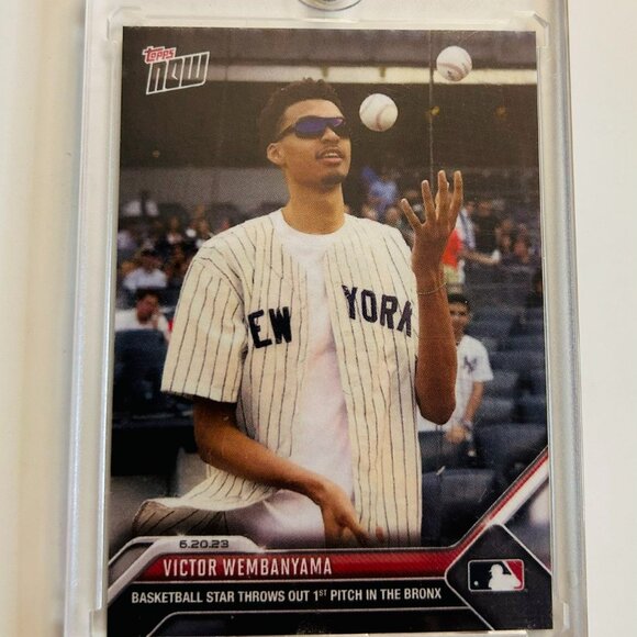 2023 TOPPS NOW Victor Wembanyama “Throws Out 1st Pitch In The Bronx Card #472 - Picture 1 of 7